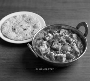 Paneer Kadhai + Plain Roti (1 Piece)