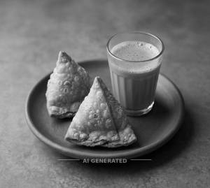 Samosa Plate (2Pcs) + Tea Rs