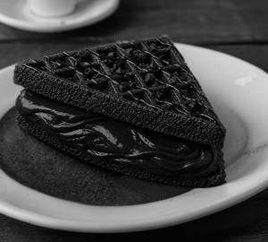 Brownie volcano waffle