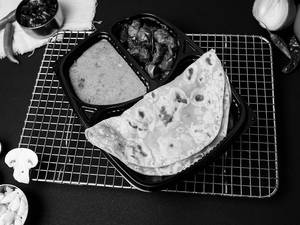 Chapathi+veg Kurma+mushroom Ghee Roast
