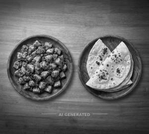 Dry Masala Aloo Sabji + Tava Roti (2 Pieces)