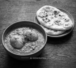 Egg Curry + Tandoori Naan (2 Pieces)