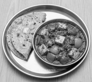 Kadhai Paneer + Butter Tawa Roti (2 Pieces)