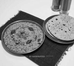 Dal fried + Chapati (plain) (2 pieces)