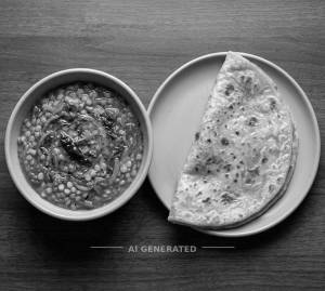 Dal Tadka + Tawa Paratha (1 piece)