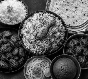 Ragiball,White Rice,Chapathi Chicken Masala, Chicken Liver Fry,Kabab,