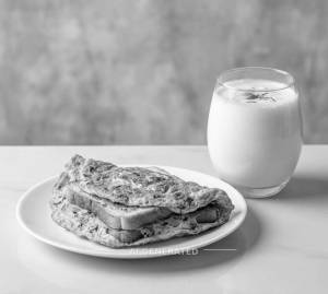 Bread Omlette + Sweet Lassi