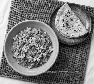 Egg Bhurji Curry + Tawa Roti (1 piece)
