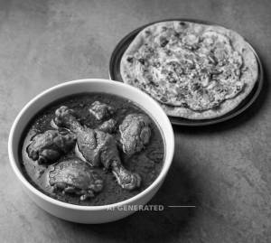 Tambda Rassa [1 Bowl] (Chicken) + Egg Roti [1 Piece]