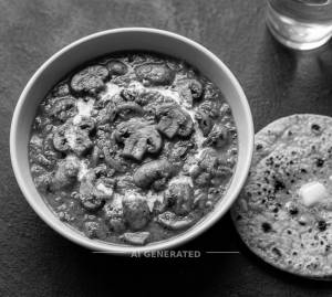 Mushroom Butter Masala + Tawa Roti (1 Piece)