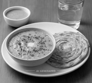 Dal Fry + Lachha Paratha (1 piece)