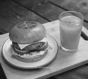 Aloo Tikki Cheese Burger + Real Juice ( 180Ml )