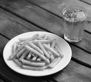 French Fries + Lemon Mint Juice