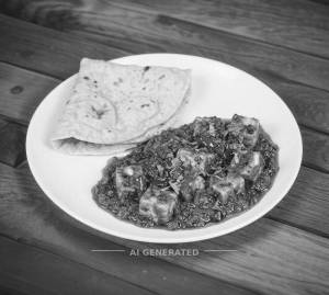 Paneer toofani + Plain roti (2 pieces)