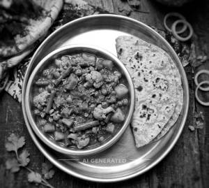 Mix Veg + Tawa Plain Roti (2 pieces)