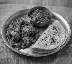 Chicken Kasa + Tawa Roti (2 pieces)