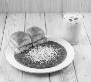 Cheese Pav Bhaji + Butter Milk