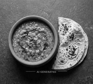Dal Fry + Plain Tandoori Roti (2 pieces)
