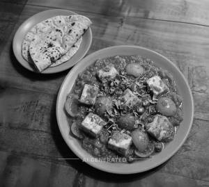 Paneer Do Pyaza + Tawa Roti (2 pieces)