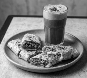 Veg. Cheese Roll + Cold Coffee