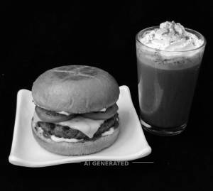 Veg Cheese Burger + Cold Coffee