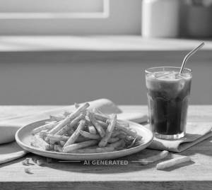 French Fries + Cold Coffee
