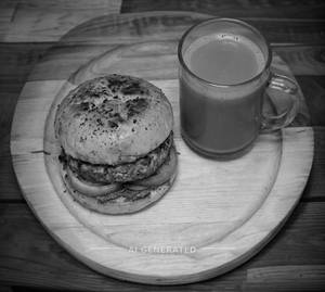 Tandoori Burger + Plain Cold Coffee
