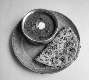 Dal Makhani + Onion Missi Roti (1 piece)