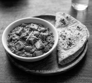 Paneer Kadai + Large Tawa Roti (1 piece)