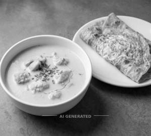 Pandhra Rassa [1 Bowl] (Chicken) + Egg Roti [1 Piece]