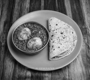Egg Curry + Tawa Roti (2 pieces)