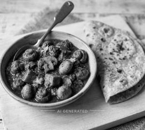 Mushroom Masala + Chapati (2 Pieces)