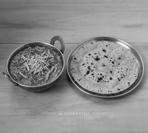 Sev bhaji + Tawa roti (1 piece)