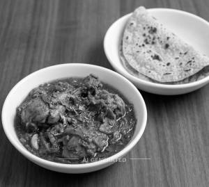 Chicken Hyderabadi + Roti . (1 piece)