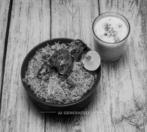 Chicken biryani half 2 piece + Butter Milk Jal Jeera