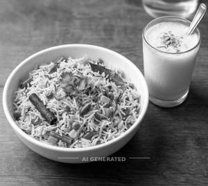 Veg Pulao + Lassi