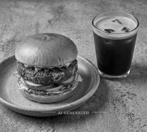 Schezwan Burger + Cold Coffee