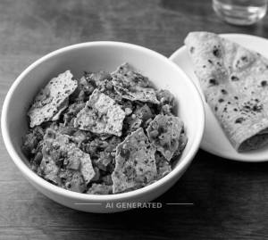 Roasted Urad Papad Masala + Tawa Roti (2 pieces)