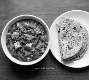 Veg Kadhai + 4 Tawa Roti