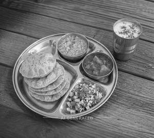 Gujarati Mini Thali + Butter Milk