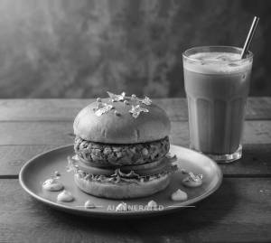 Burger + Cold Coffee