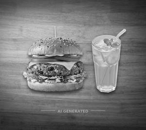 Veg Burger + Lemon Iced Tea