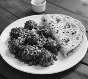 Veg manchuriyan dry or gravy + Tawa roti (2 pieces)
