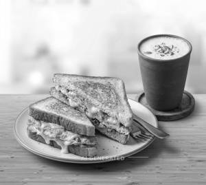 Bread Omelette Cheese + Sweet Lassi