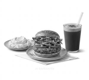 Cream and Salad Burger + Cold Coffee