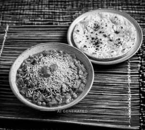 Sev bhaji + Tawa roti (1 piece)