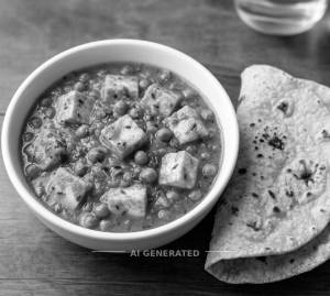 Paneer Matar + Tawa Roti (2 pieces)