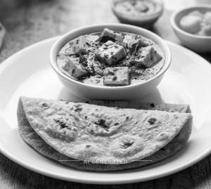Paneer Tadka + Roti Per Piece (2 Pieces)