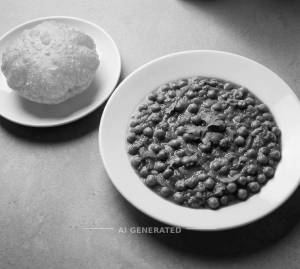 Green Matar Masala + Puri (1 piece)