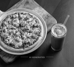 Paneer Tikka Pizza + Cold coffee